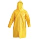 Capa de chuva com capuz em pvc amarela